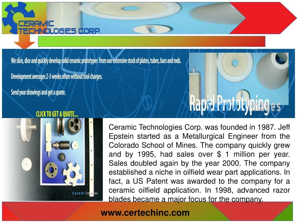 ceramic technologies corp was founded in 1987