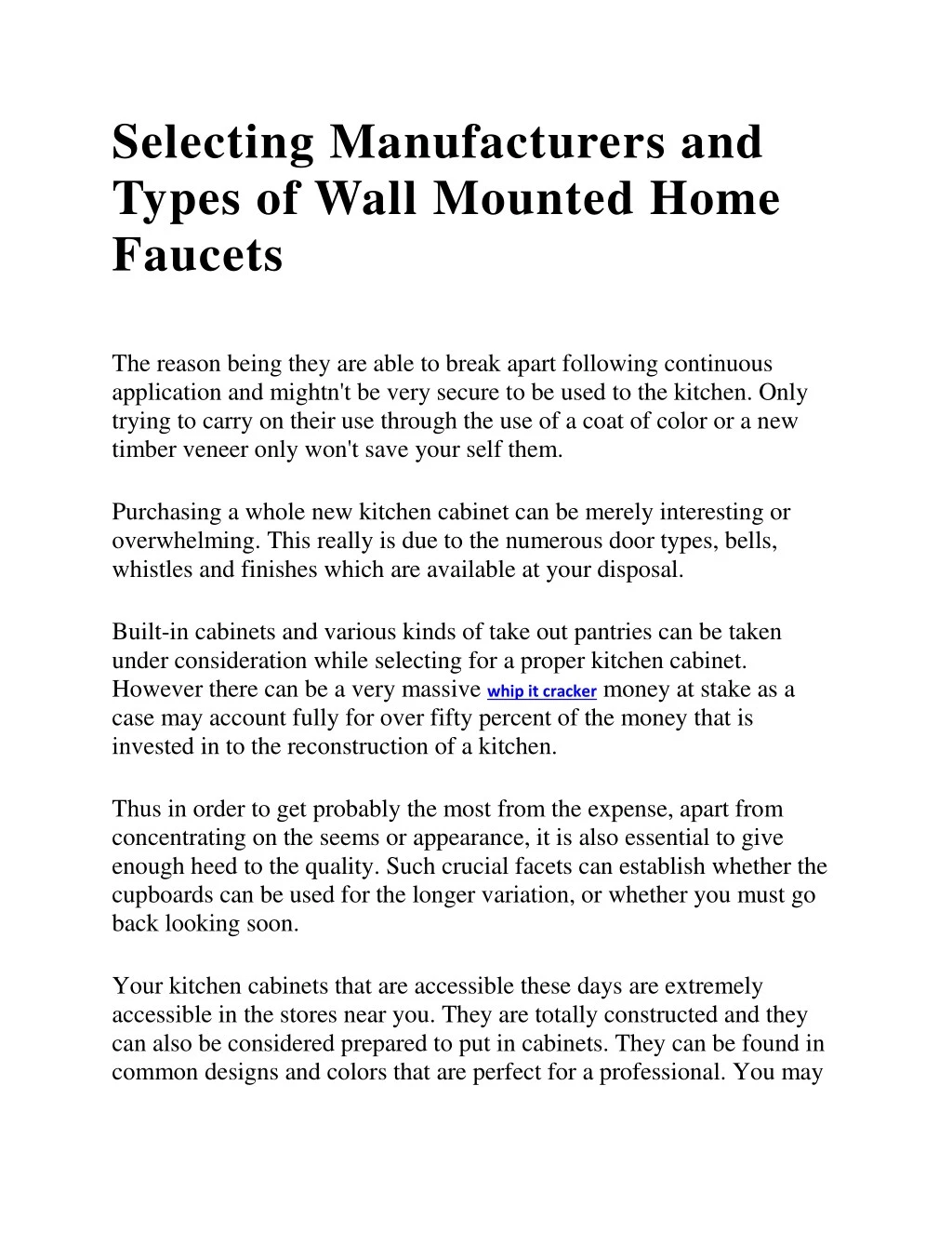 selecting manufacturers and types of wall mounted