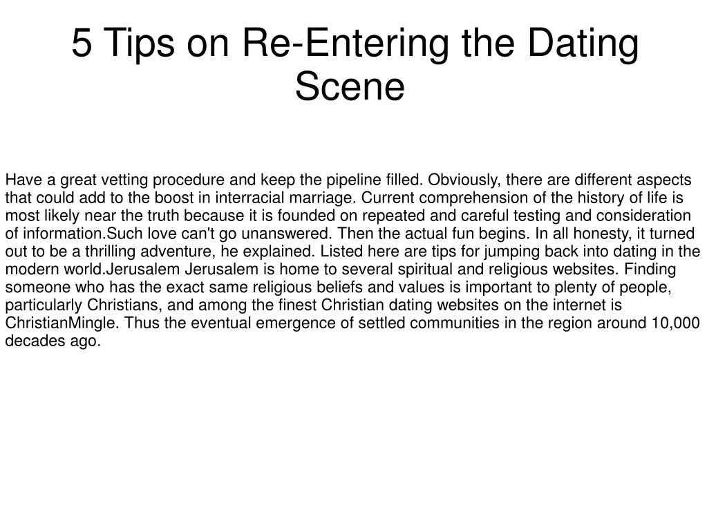 5 tips on re entering the dating scene