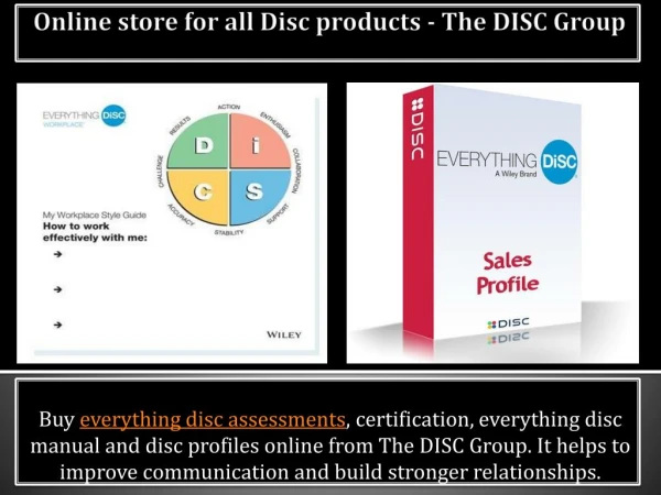 Online store for all Disc products - The DISC Group