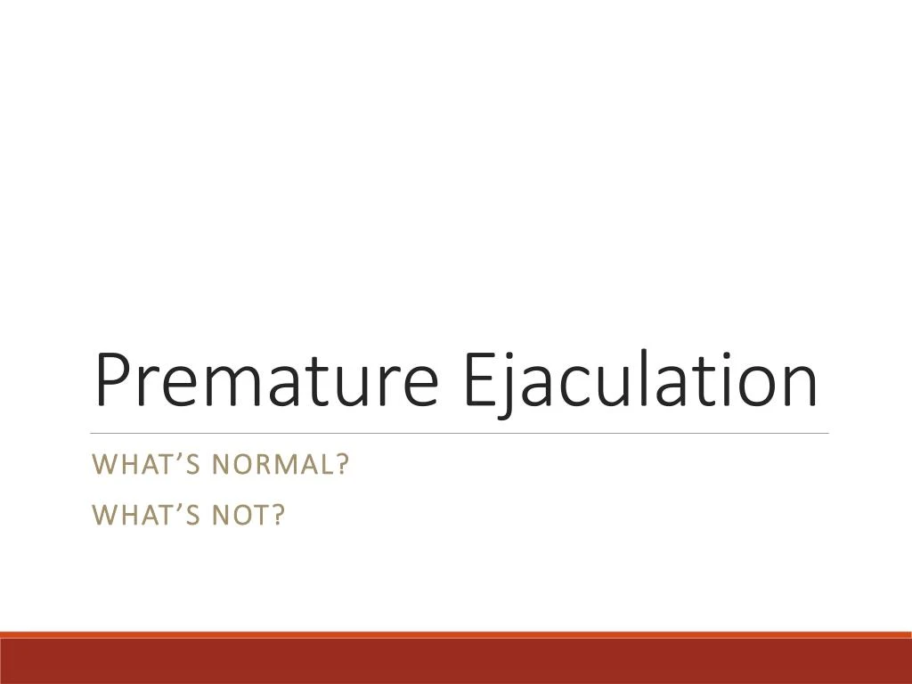 premature ejaculation