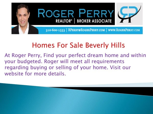 Homes For Sale Beverly Hills