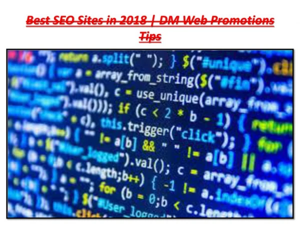 best seo sites in 2018 dm web promotions tips