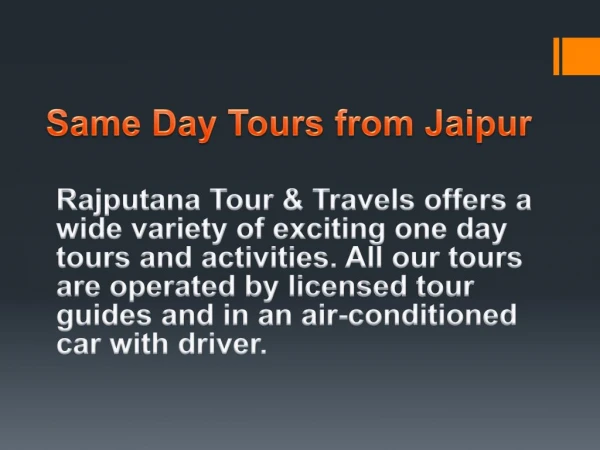 Same Day Tours from Jaipur