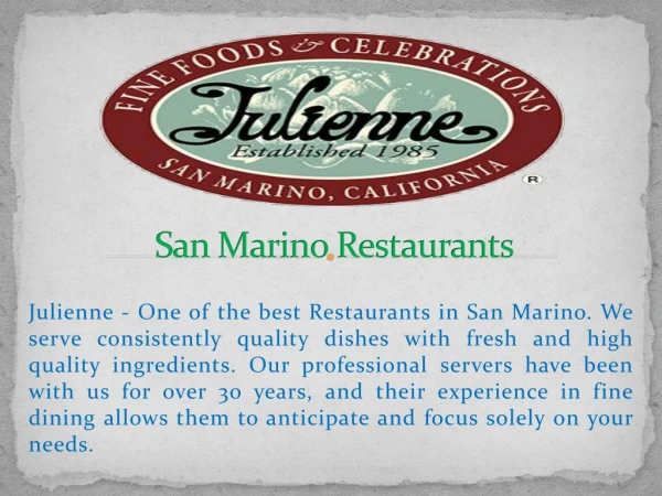 San Marino Restaurants