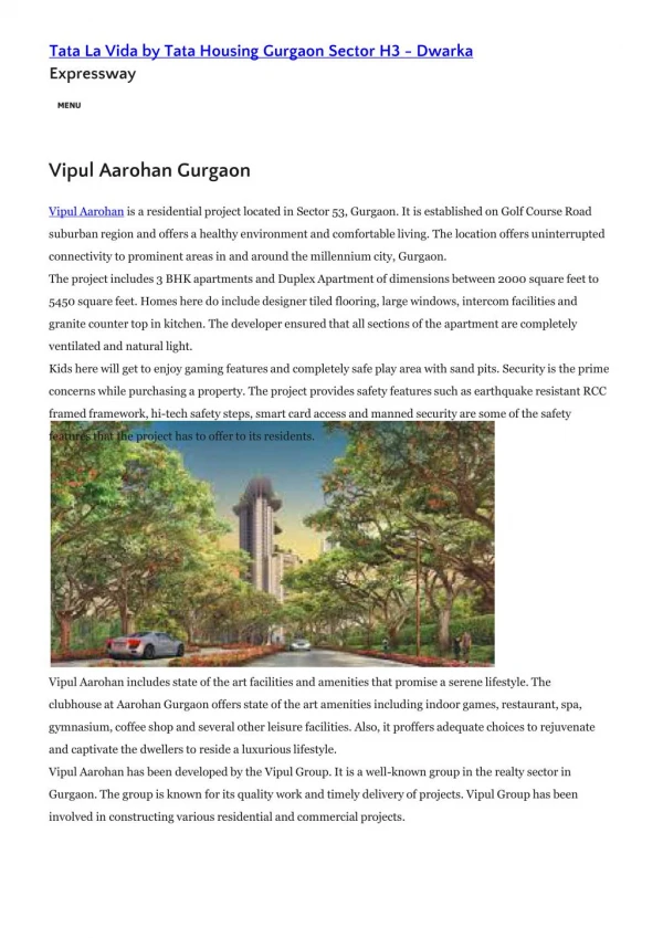 Vipul Aarohan Reviews