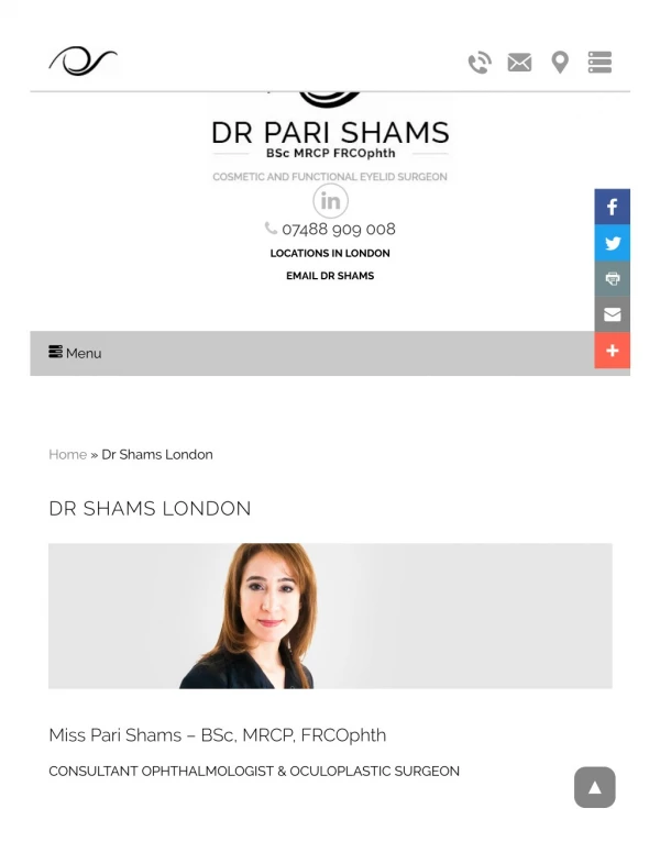 Dr. Shams - Consultant Ophthalmologist | Cosmetic Surgery in Harley Street, London