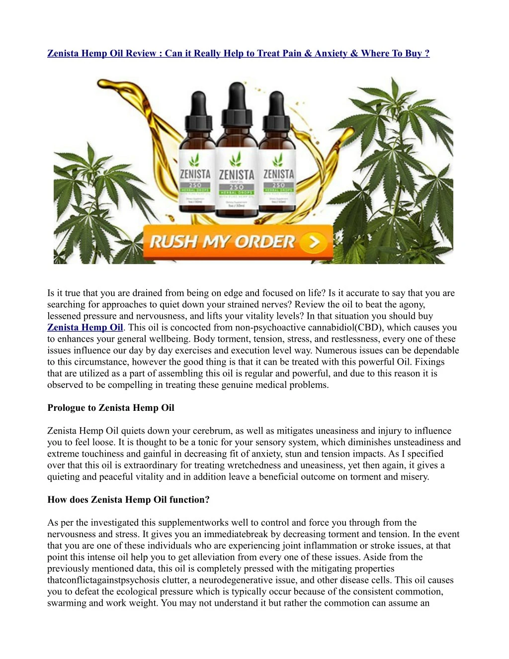 zenista hemp oil review can it really help