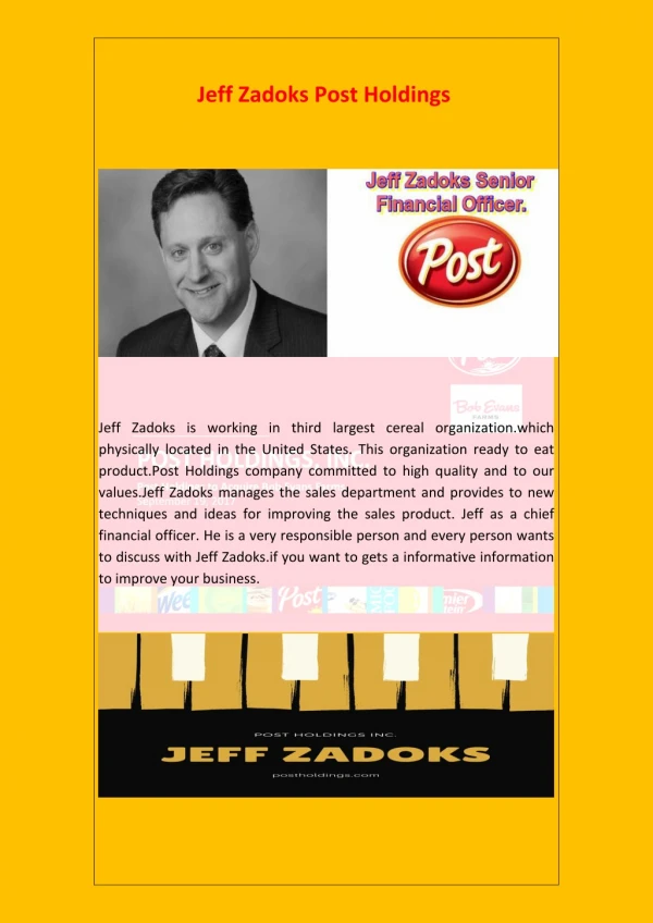 Jeff Zadoks Post Holdings