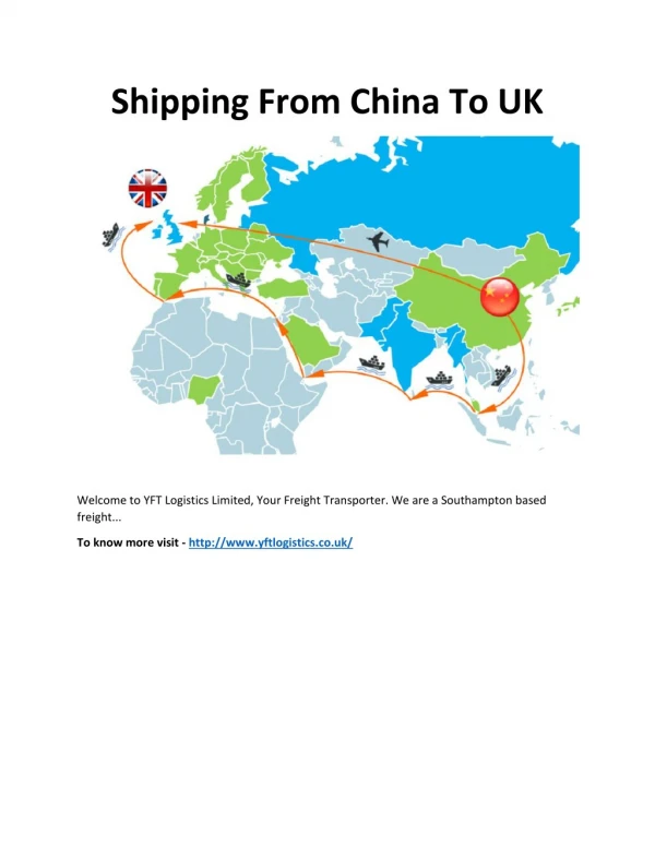 Shipping From China To UK