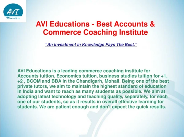 AVI Educations - Best Accounts & Commerce Coaching Institute