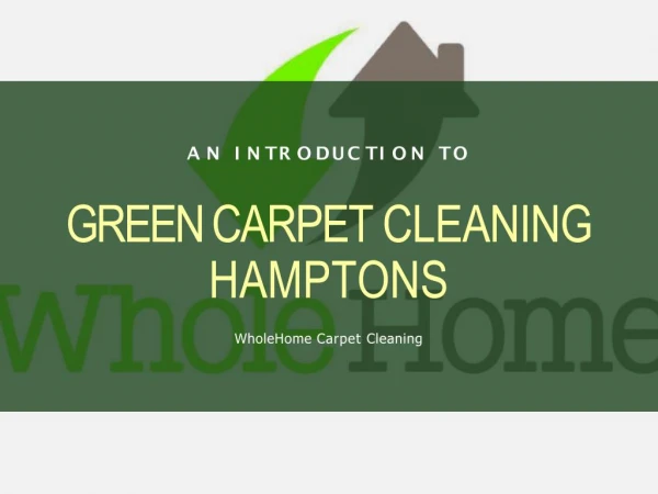 Green Carpet Cleaning Hamptons