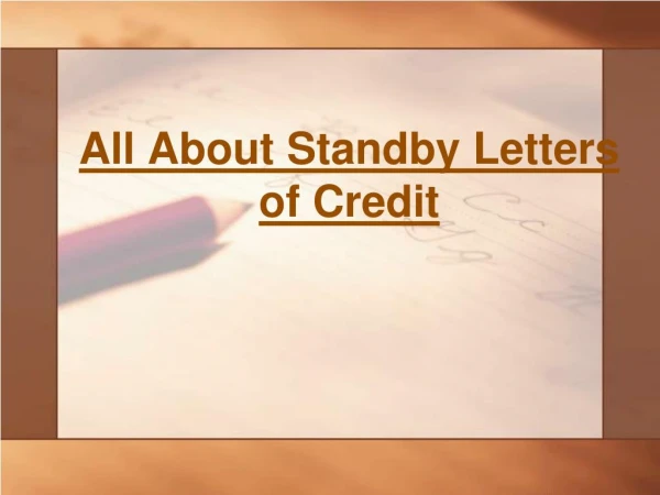 Standby Letters of Credit - How it Works