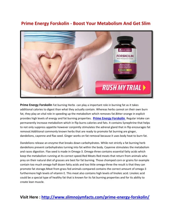 Prime Energy Forskolin : Natural Extract Burns Fat Faster