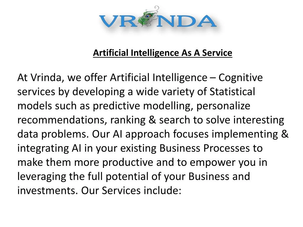 artificial intelligence as a service