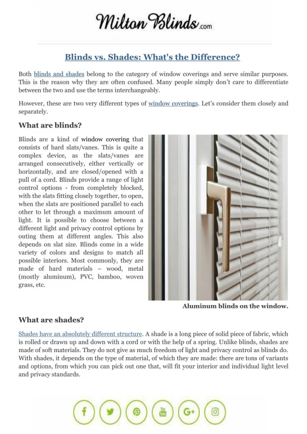 Blinds vs. Shades: What's the Difference?