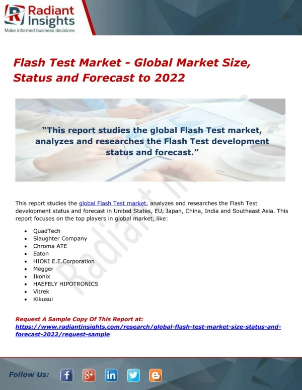 Flash Test Market - Global Market Size, Status and Forecast to 2022