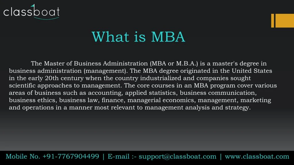 what is mba