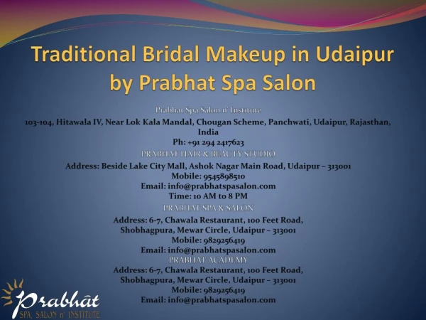 Traditional Bridal Makeup in Udaipur by Prabhat Spa Salon
