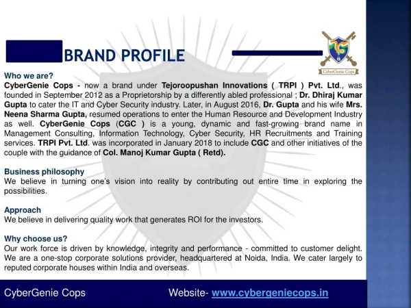 CyberGenie Cops Company Profile