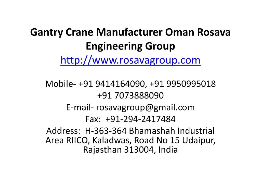 gantry crane manufacturer oman rosava engineering group http www rosavagroup com