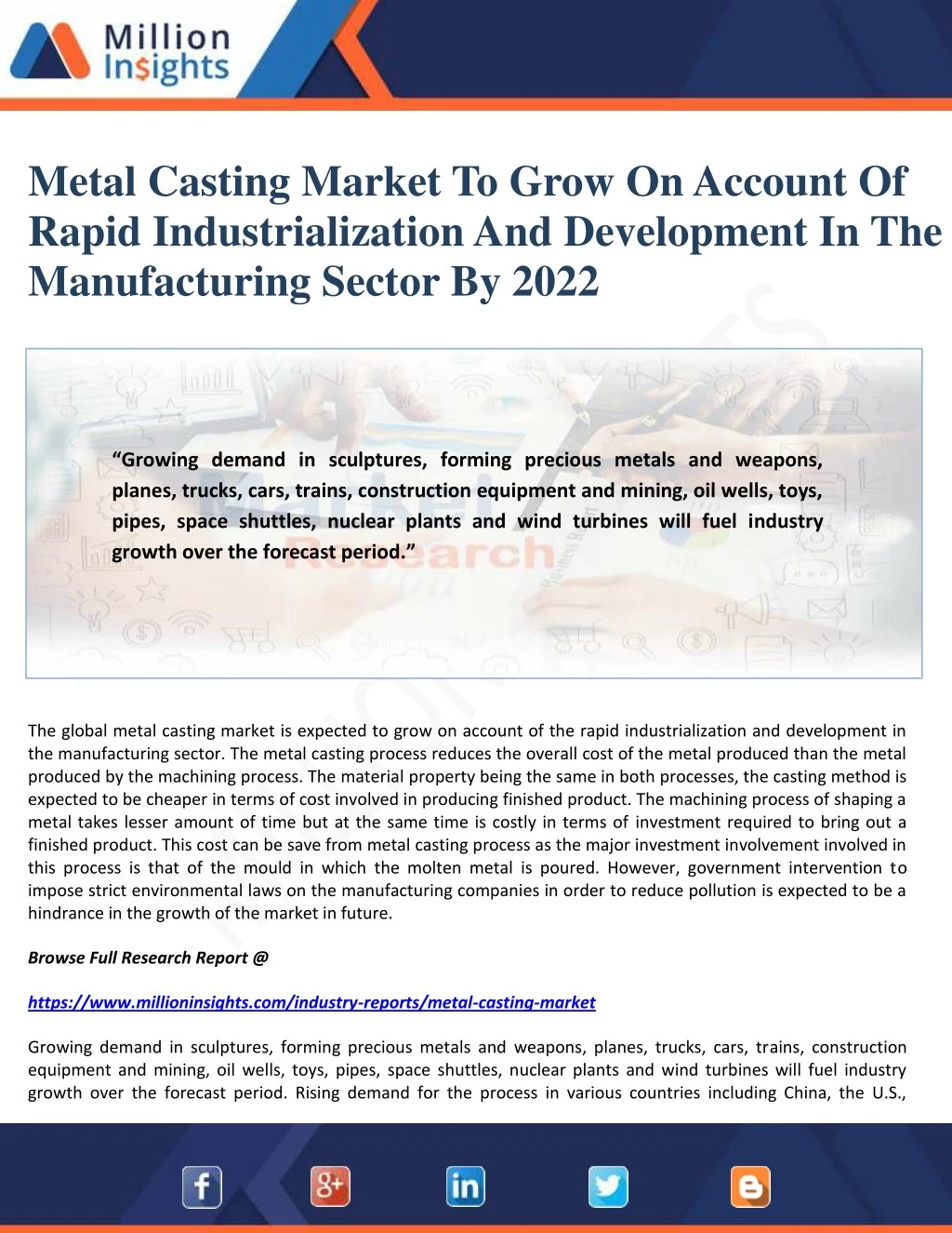 metal casting market to grow on account of rapid