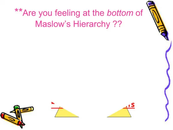 Are you feeling at the bottom of Maslow s Hierarchy