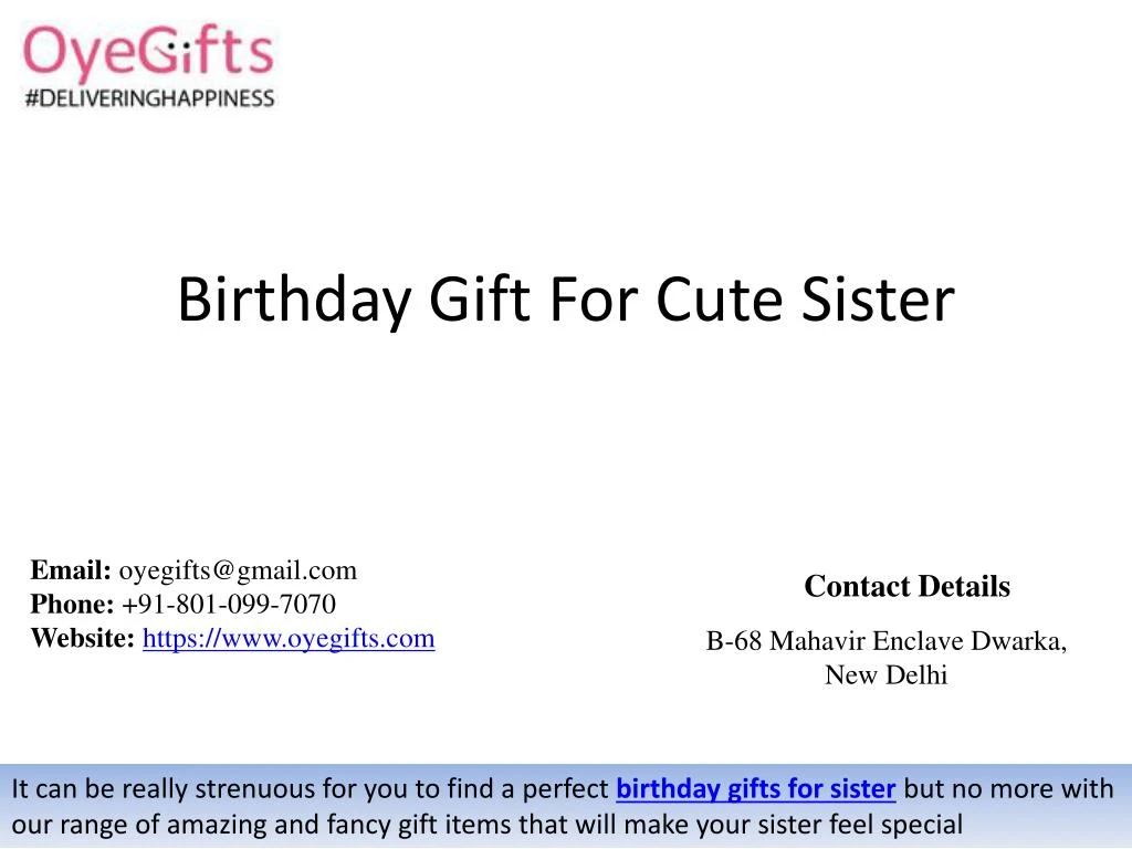 birthday gift for cute sister