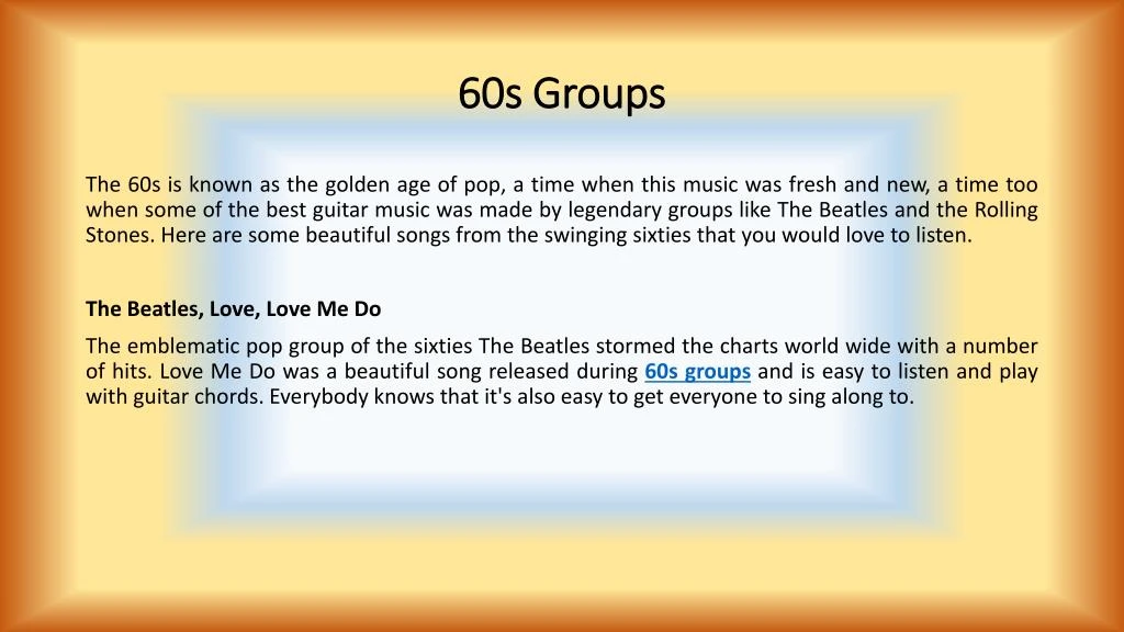 60s groups
