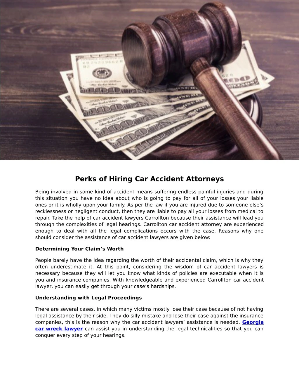 perks of hiring car accident attorneys