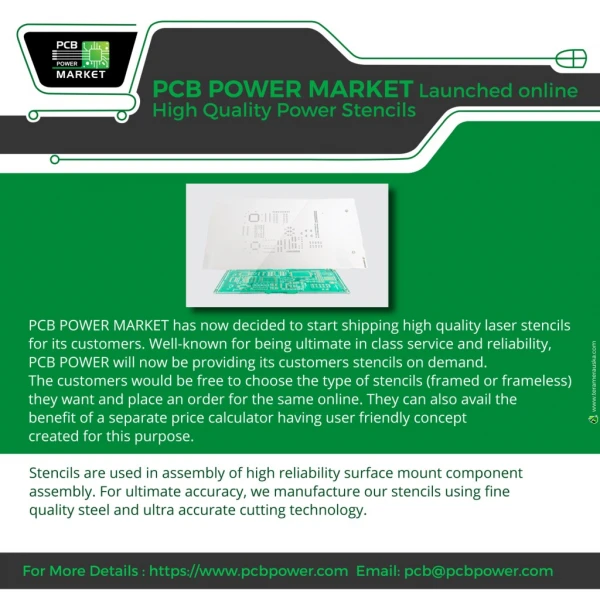 PCB POWER launched online High Quality Power Stencils