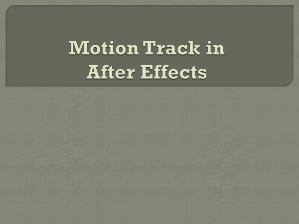 Motion Track in After Effects