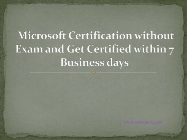 100% Pass Microsoft Certification without Exam | Certxpert