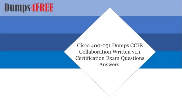 400-051 PDF Dumps Cisco Dumps Questions | Dumps4free