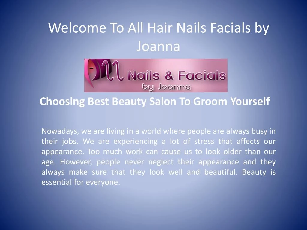 welcome to all hair nails facials by joanna