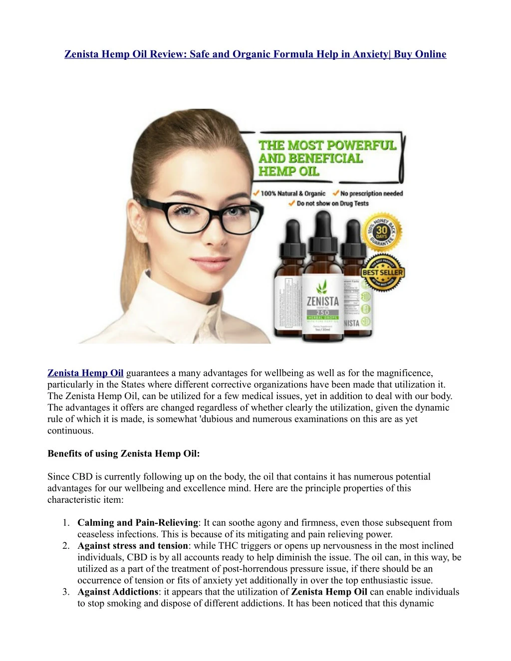 zenista hemp oil review safe and organic formula