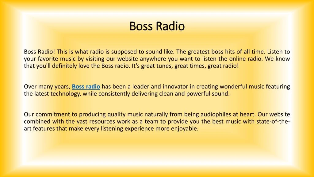 boss radio