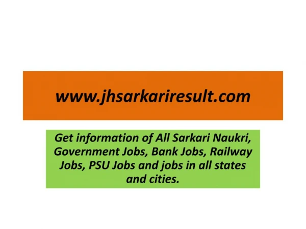 www jhsarkariresult com