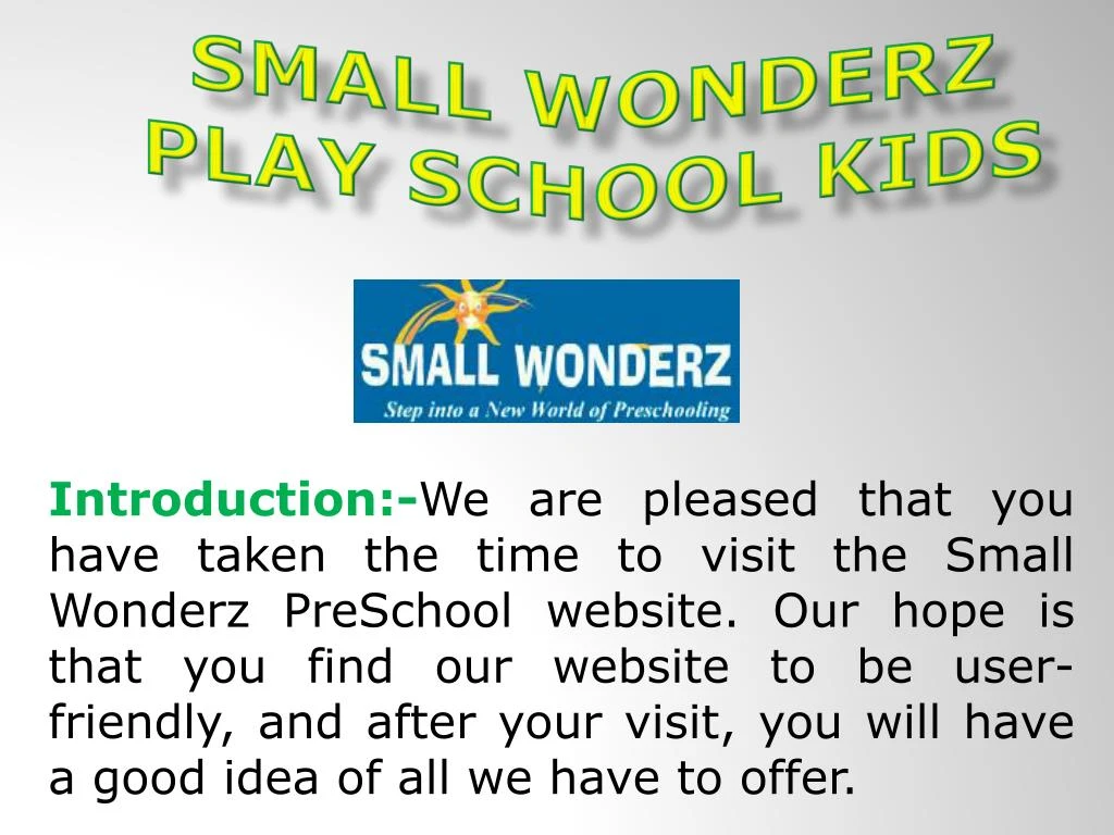 small wonderz play school kids