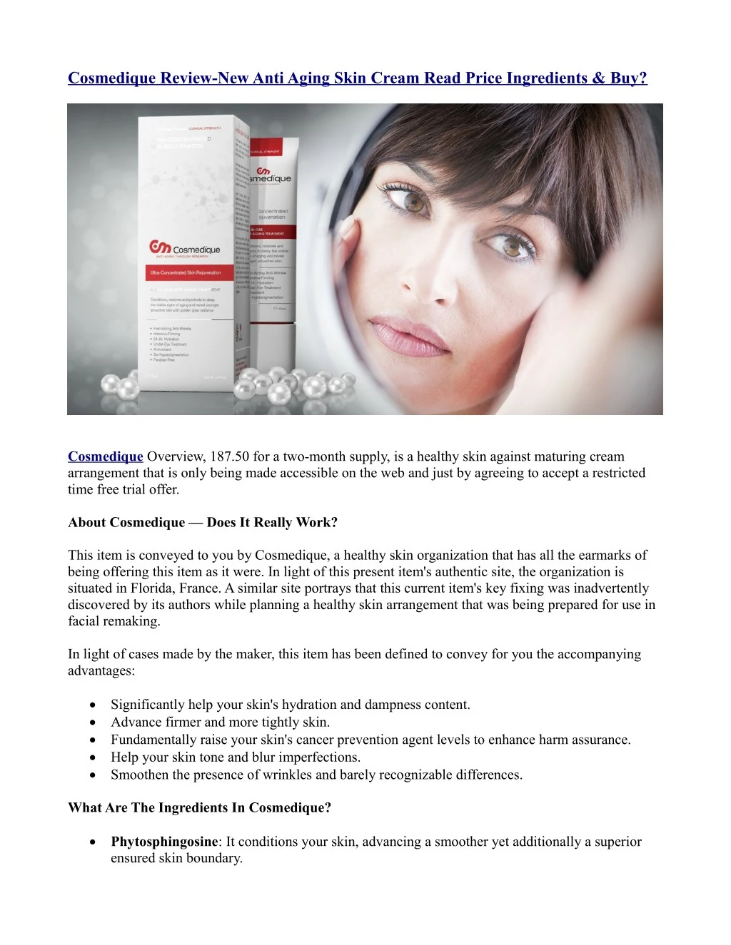 cosmedique review new anti aging skin cream read