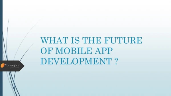 What Is the Future of Mobile Application Development?