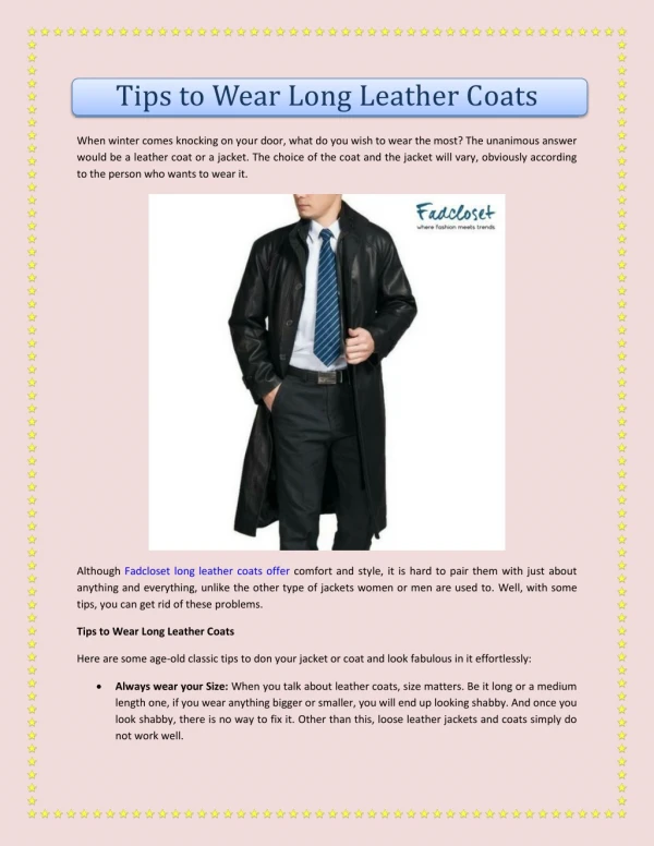 Tips to Wear Long Leather Coats