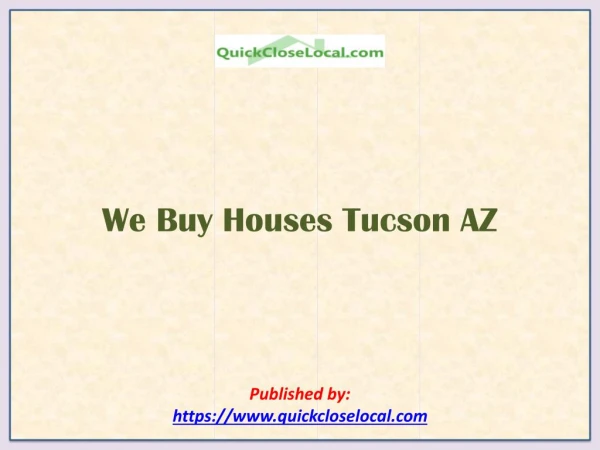 We Buy Houses Tucson AZ