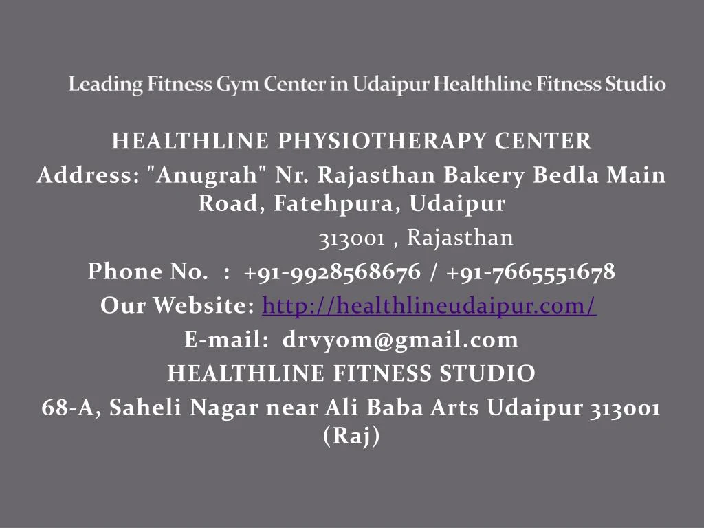 leading fitness gym center in udaipur healthline fitness studio