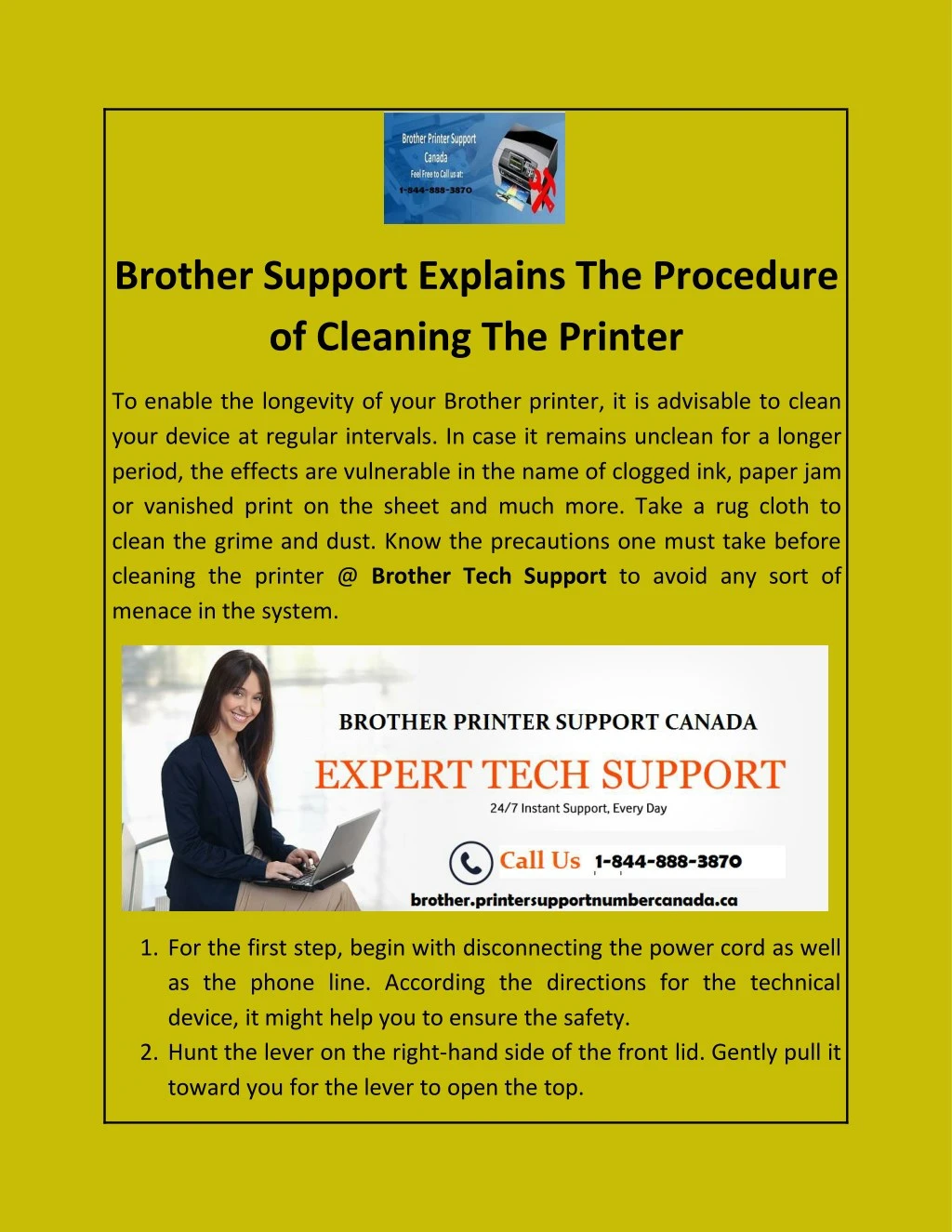 brother support explains the procedure