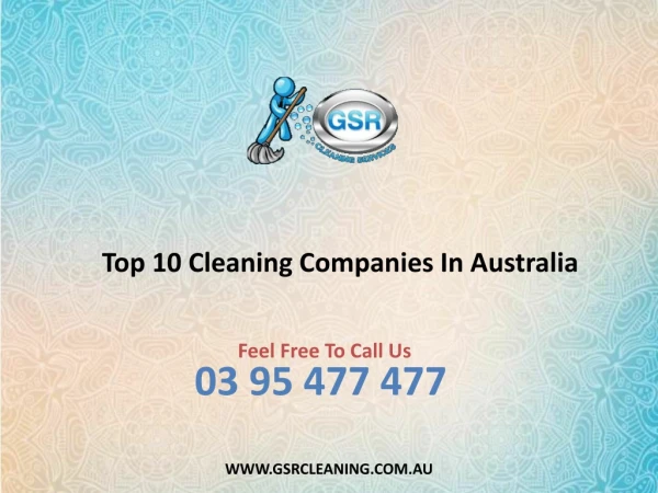 Top 10 Cleaning Companies In Australia - GSR Cleaning Services