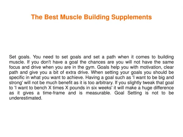 The Best Muscle Building Supplements