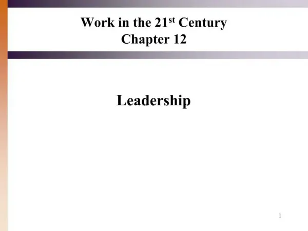 Work in the 21st Century Chapter 12