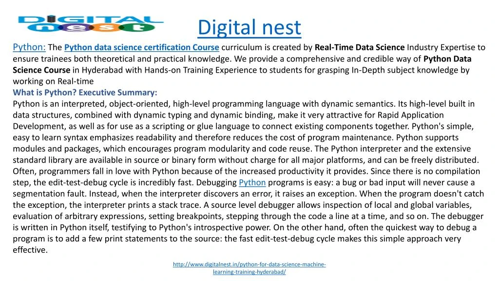 digital nest python the python data science