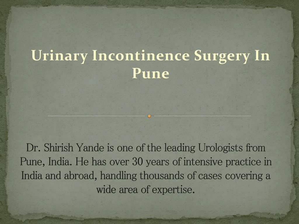 urinary incontinence surgery in pune